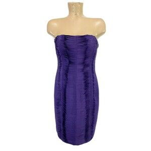 NWT $168 Calvin Klein Purple Dress Size 6 16” Strapless Evening Bodycon Fancy